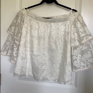 Devlin white blouse off shoulder NWT size L